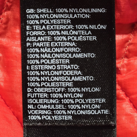 The North Face Quilted Puffer Vest ThermoBall Coral Tangerine Speckle Print - Picture 11 of 12